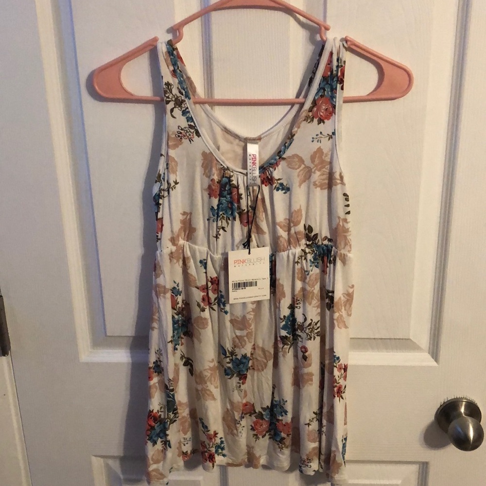 Pink Blush Floral Maternity Tank